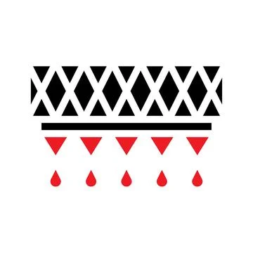 Graphic Design with Diamond Pattern and Red Drops Stock Illustration