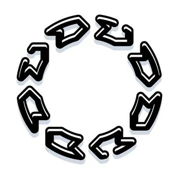 Graphic design element in circular graffiti style Stock Illustration