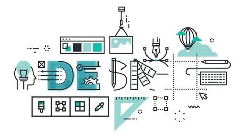 Graphic design elements and icons composition. Stock Footage 340282466