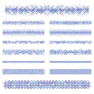 Graphic design elements - blue divider line set Stock Illustration