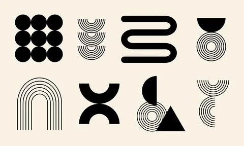 Graphic design elements with clean lines and bold forms 스톡 일러스트