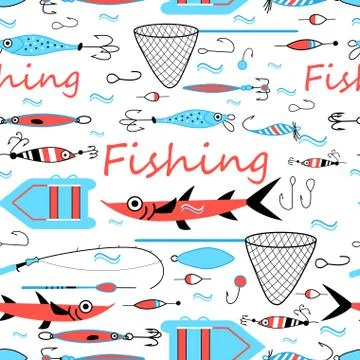 Graphic design elements for fishing Stockillustratie