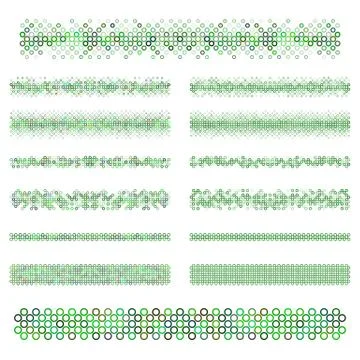 Graphic design elements - green divider line set Illustrazione stock