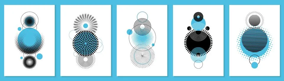 Graphic design elements. Posters collection. Abstract geometric shape, modern Stock Illustration