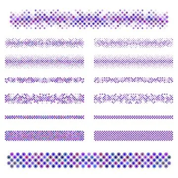 Graphic design elements - purple divider line set Stock Illustration