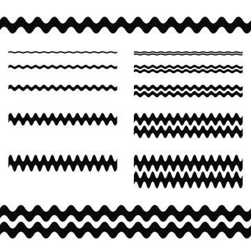 Graphic design elements - wave line divider set 스톡 일러스트