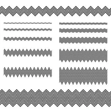 Graphic design elements - zigzag line divider set Stock Illustration