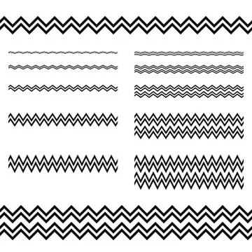 Graphic design elements - zigzag line divider set Stock Illustration