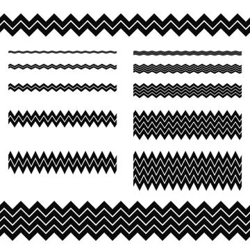 Graphic design elements - zigzag line divider set Stock Illustration