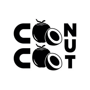 Graphic Design Featuring Coconut Shapes as a Typography Concept Stock Illustration