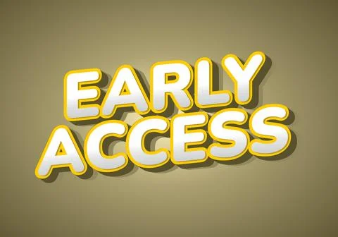 A graphic design featuring the words Early Access in bold, playful typograp.. Illustrazione stock