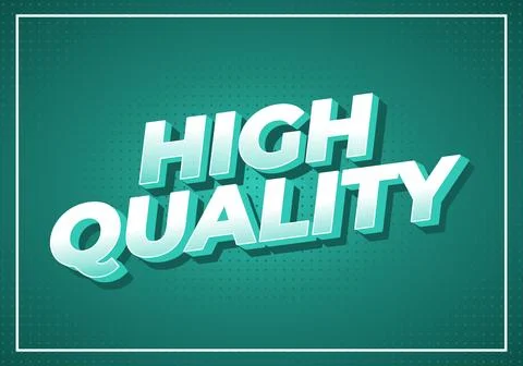 A graphic design featuring the words High Quality in bold, 3D typography wi.. Illustrazione stock