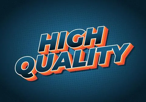 A graphic design featuring the words high quality in bold, colorful typogra.. Illustrazione stock