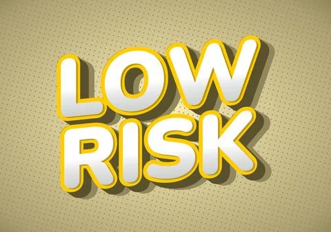 A graphic design featuring the words LOW RISK in bold, three dimensional ty.. 스톡 일러스트