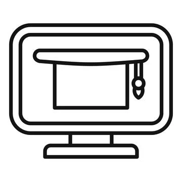 Graphic design icon with computer and pen tool Illustrazione stock