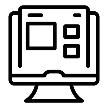 Graphic design icon of a desktop with layout elements Stock Illustration