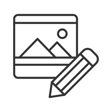 Graphic design icon in line design. Graphic design, image, editing, creativity 库存插图