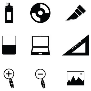 Graphic design icon set Stock Illustration