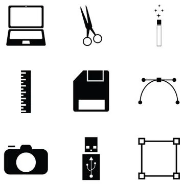 Graphic design icon set Illustrazione stock