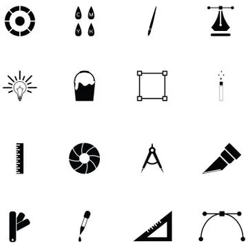 Graphic design icon set Stock Illustration