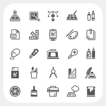 Graphic design icons set Stock Illustration