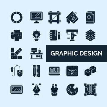 Graphic Design icons set for website and mobile site and apps. イラスト素材