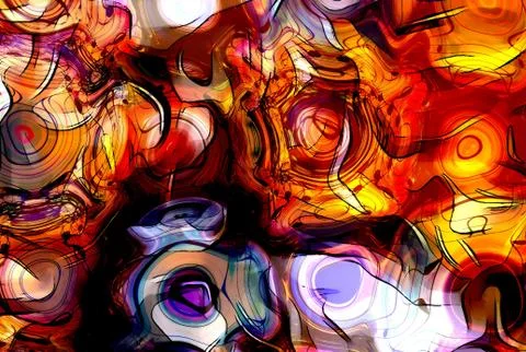 Graphic design illustration of notes and note lines in circle structure, music Stock Illustration