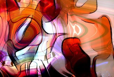 Graphic design illustration of notes and note lines in circle structure, music 스톡 일러스트
