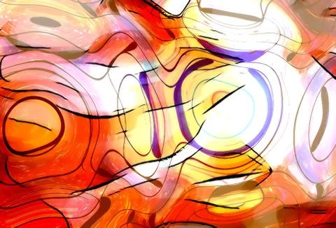 Graphic design illustration of notes and note lines in circle structure, music Stock Illustration
