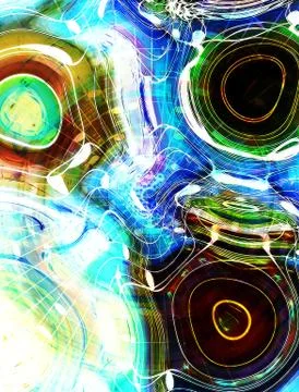 Graphic design illustration of notes and note lines in circle structure, music Stock Illustration