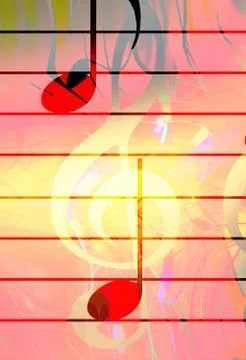 Graphic design illustration of notes and note lines, music concept Stock Illustration