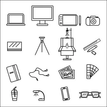 Graphic design item line set . vector design Stock Illustration
