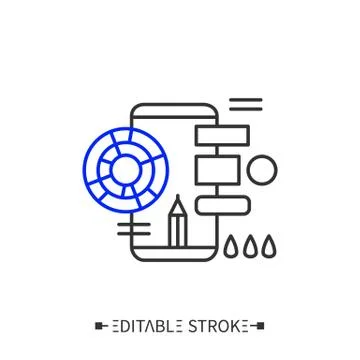 Graphic design line icon. Editable illustration Stock Illustration