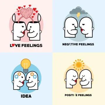 Graphic design of Mind and Thinking , vector illustration 스톡 일러스트