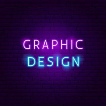 Graphic Design Neon Text Stock Illustration