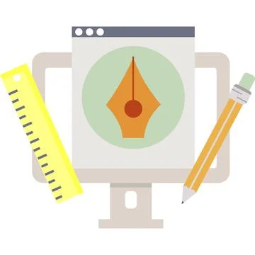 Graphic design pc platform vector flat icon Stock Illustration