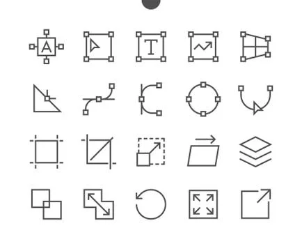 Graphic Design Pixel Perfect Well-crafted Vector Thin Line Icons 48x48 Ready for Illustrazione stock