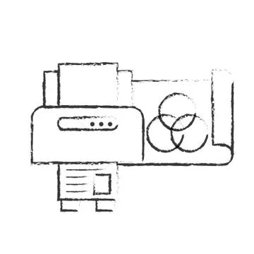 Graphic design printer copy paper Illustrazione stock