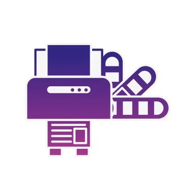 Graphic design printer machine and color tone 스톡 일러스트