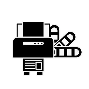 Graphic design printer machine and color tone Illustrazione stock