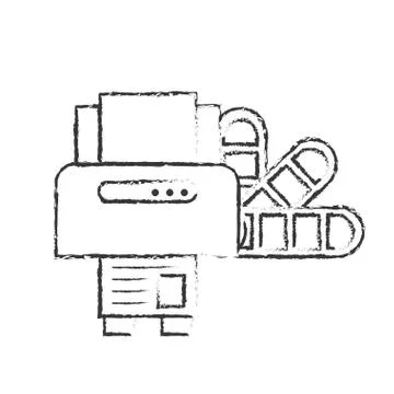 Graphic design printer machine and color tone Illustrazione stock