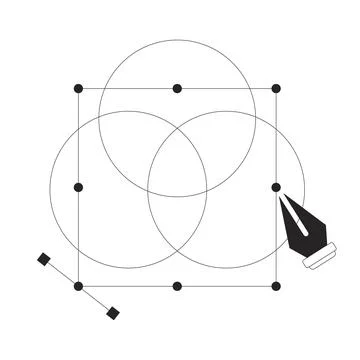 Graphic design process in RGB line onboarding ui illustration Stock Illustration