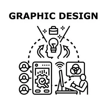 Graphic design process team collaboration development イラスト素材