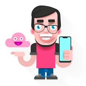 Graphic design professional in the middle of workflow. Cool vector flat desig 스톡 일러스트