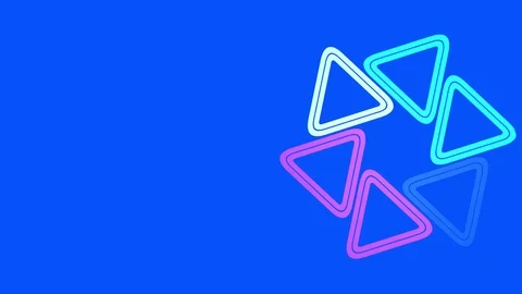 Graphic design on the right side that changes color as it rotates clockwise Video stock 115239242