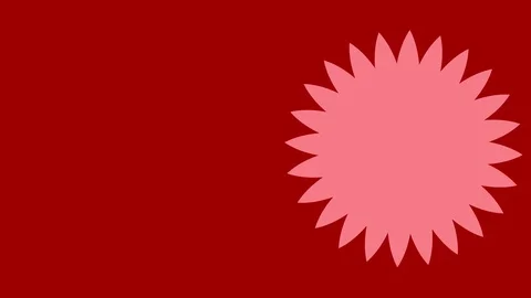 Graphic design on the right side that changes color as it rotates clockwise Video stock 115475251