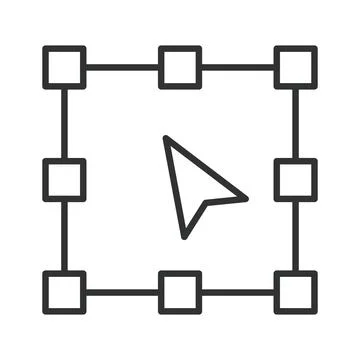 Graphic design selection tool icon in line design. Video editing, media, play 스톡 일러스트