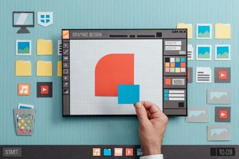 Graphic design software Stock-Fotos