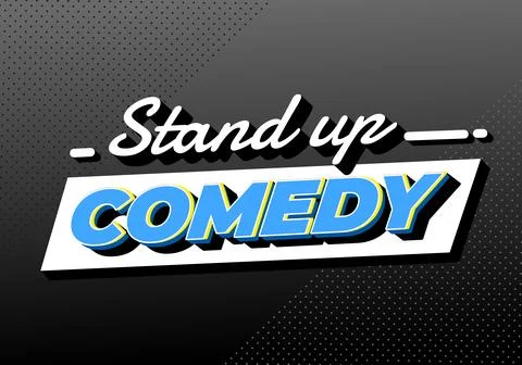 Graphic design with Stand Up Comedy text in bold, colorful font on dotted g.. Stock Illustration