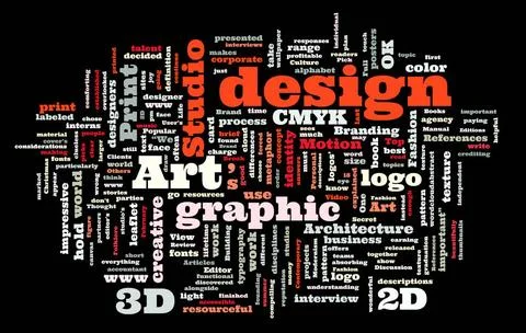 Graphic design studio Graphic design studio. Trendy print concept word clo... Stock Photos